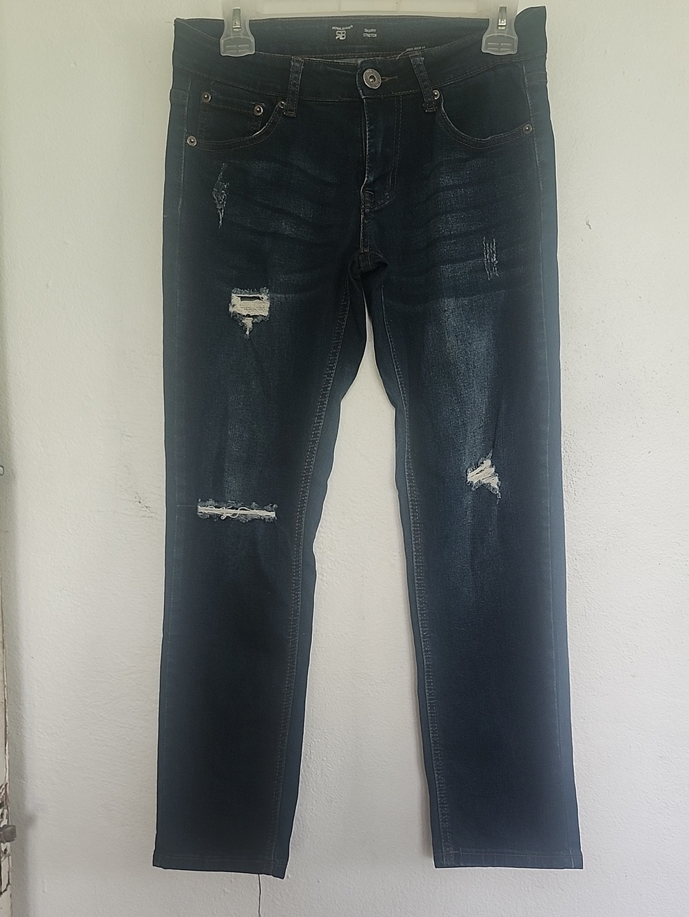 Big Boy Dark Blue Distressed Jeans - Slim Fit